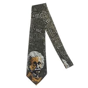 Albert Einstein Men's Necktie E=MC2 Print Handmade Dino Romaro Novelty Tie